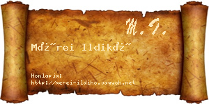 Mérei Ildikó névjegykártya